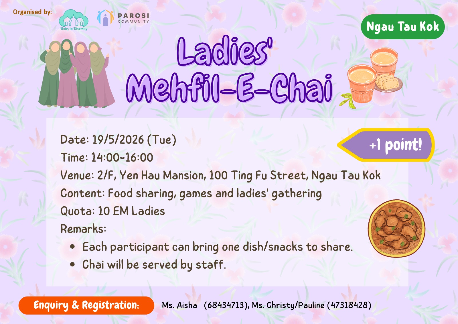 2026/05/19 (+1pt) – NTK – Ladies’ Mehfil-e-chai💞